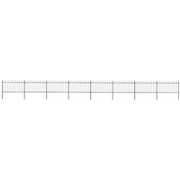 vidaXL Garden Fence with Hoop Top Steel 1426x100 cm Black