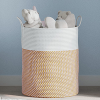 vidaXL Storage Basket Brown and White Ø38x46 cm Cotton