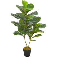 vidaXL Artificial Plant Fiddle Leaves with Pot Green 90 cm