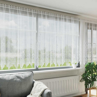 vidaXL Lace Curtain with Curtains Floral White 180 x 600 cm Polyester