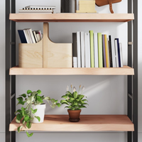 vidaXL Wall Shelf 80x50x(2-6) cm Untreated Solid Wood Oak