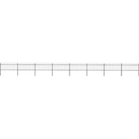 vidaXL Garden Fence with Spear Top Steel 1426x80 cm Black