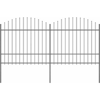 vidaXL Garden Fence with Spear Top Steel 359x175 cm Black