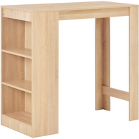 vidaXL Bar Table with Shelf Oak 110x50x103 cm
