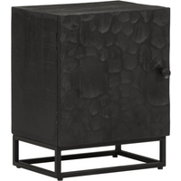 vidaXL Bedside Cabinet Black 40x30x50 cm Solid Wood Mango and Iron