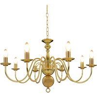 vidaXL Chandelier Golden 8 x E14 Bulbs