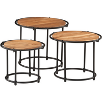 vidaXL Nesting Tables 3 pcs Solid Wood Acacia