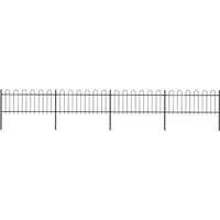 vidaXL Garden Fence with Hoop Top Steel 714.5x80 cm Black