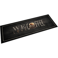 vidaXL Kitchen Rug Washable Coffee Text 60x180 cm Velvet