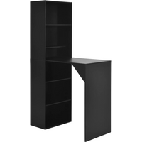vidaXL Bar Table with Cabinet Black 115x59x200 cm