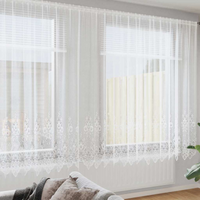 vidaXL Lace Curtain with Curtains Floral White 240 x 400 cm Polyester