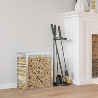 vidaXL Firewood Rack 80x28x86 cm Stainless Steel