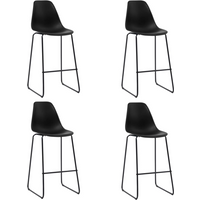 vidaXL Bar Chairs 4 pcs Black Plastic