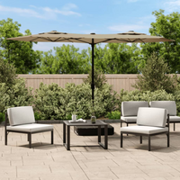 vidaXL Double-Head Garden Parasol Taupe 316x145 cm