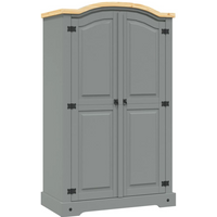 vidaXL Wardrobe Mexican Pine Corona Range 2 Doors Grey