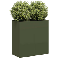 vidaXL Planter Olive Green 80x40x80 cm Cold-rolled Steel