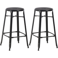 vidaXL Bar Stools 2 pcs Black Steel