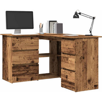 vidaXL Corner Desk Old Wood 145x100x76 cm Engineered Wood