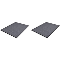 vidaXL PVC Door Mats 2 pcs Grey 90x60 cm