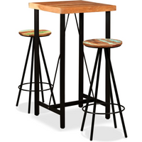 vidaXL Bar Set 3 Pieces Solid Acacia and Reclaimed Wood