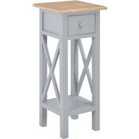 vidaXL Side Table Grey 27x27x65.5 cm Wood
