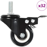 vidaXL 32 pcs Swivel Casters with Brakes 50 mm