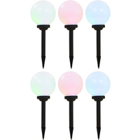 vidaXL Outdoor Solar Lamps 6 pcs LED Spherical 20 cm RGB