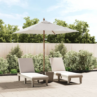 vidaXL Garden Parasol with Wooden Pole Sand 198x198x231 cm