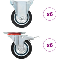 vidaXL 12 pcs Casters 75 mm