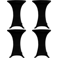 vidaXL Standing Table Cover Ø60 cm Black Stretch 4 pcs