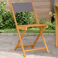 vidaXL Bistro Chairs 2 pcs Anthracite Solid Wood Acacia and Fabric