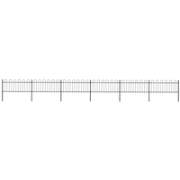 vidaXL Garden Fence with Hoop Top Steel 1070x80 cm Black