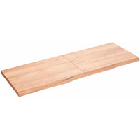 vidaXL Wall Shelf Light Brown 140x50x(2-4) cm Treated Solid Wood Oak