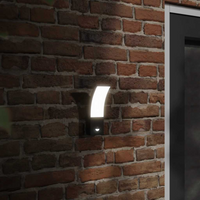 vidaXL Outdoor LED Wall Lights with Sensors 2pcs Black Die-cast Aluminium