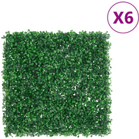 vidaXL Artificial Shrub Leaf Fence 6 pcs Green 50x50 cm