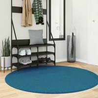 vidaXL Rug OVIEDO Short Pile Turquoise Ø 160 cm
