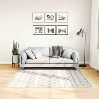 vidaXL Rug Washable Black and White 120x170 cm Anti Slip