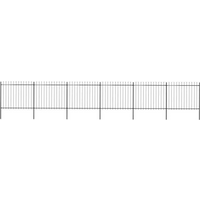 vidaXL Garden Fence with Spear Top Steel 1070x150 cm Black