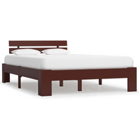 vidaXL Bed Frame without Mattress Dark Brown Solid Pine Wood 120x200 cm