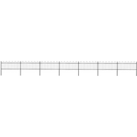 vidaXL Garden Fence with Hoop Top Steel 1248x80 cm Black