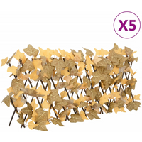 vidaXL Artificial Maple Leaf Trellis Expandable Orange 5 pcs 180x30 cm