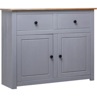 vidaXL Sideboard Grey 93x40x80 cm Solid Pinewood Panama Range