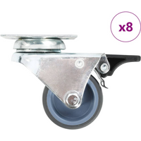 vidaXL 8 pcs Twin-wheel Swivel Casters 50 mm