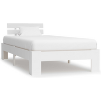 vidaXL Bed Frame without Mattress White Solid Pine Wood 100x200 cm
