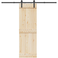 vidaXL Sliding Door Hardware Kit 213 cm Steel Black