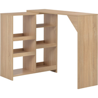 vidaXL Bar Table with Moveable Shelf Oak 138x39x110 cm