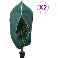 vidaXL Plant Fleece Covers with Zip 2 pcs 70 g/m² 1.55x1.55 m