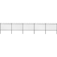 vidaXL Garden Fence with Hoop Top Steel 8.5x1.2 m Black