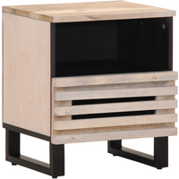vidaXL Bedside Cabinet 40x33x46 cm Solid Wood Bleached Mango