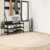 vidaXL Rug HUARTE Short Pile Soft and Washable Beige Ø 200 cm